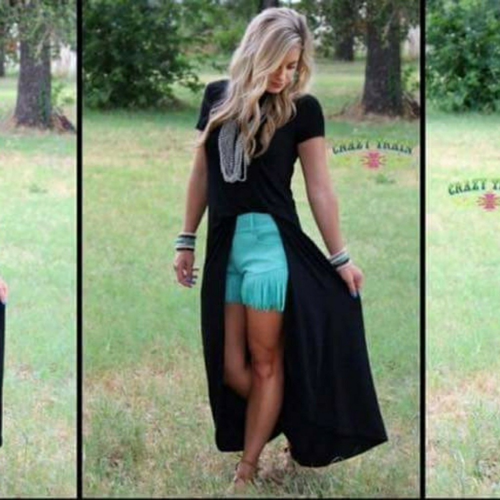Cap sleeve black high low
